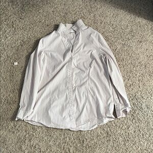 J. Jill White and Pink Striped Button Down Shirt